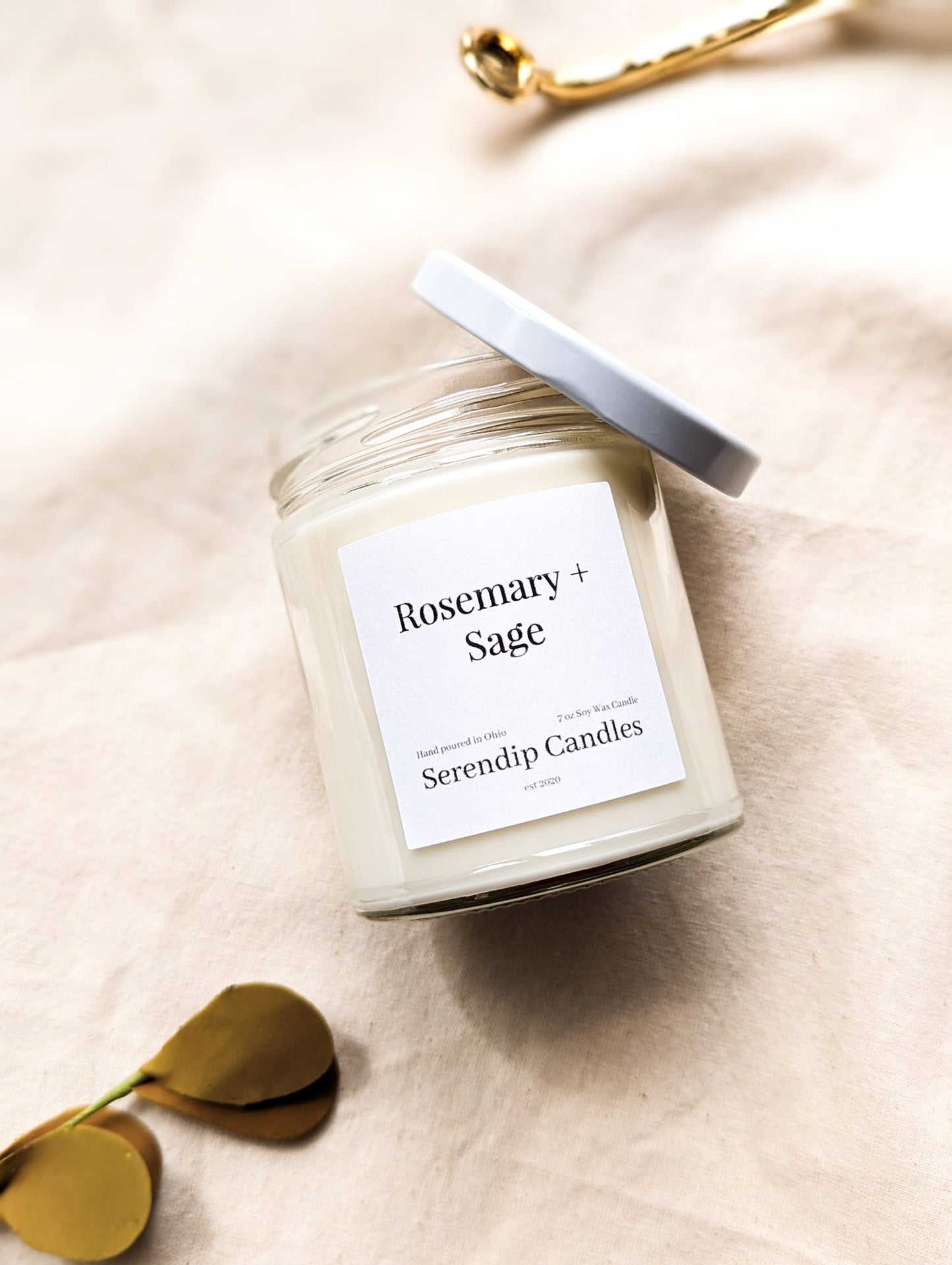 7 oz Rosemary + Sage Soy Wax Candle