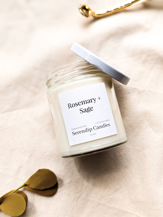 7 oz Rosemary + Sage Soy Wax Candle